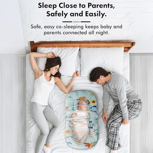 Image of StarAndDaisy 3 in 1 Baby Mosquito net /Nest for Sleeping - Mosquito net for Newborn Baby /Toddler -Soft & Comfortable Bed, Washable Design for 0-12 Months Baby -Aqua Print