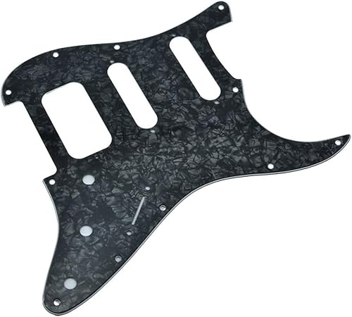 Miniatura 3 de Dopro Golpeador de guitarra Strat HSS de 11 agujeros con 2 tornillos, soporte para pastilla Humbucking para American FD Stratocaster Black Pearl