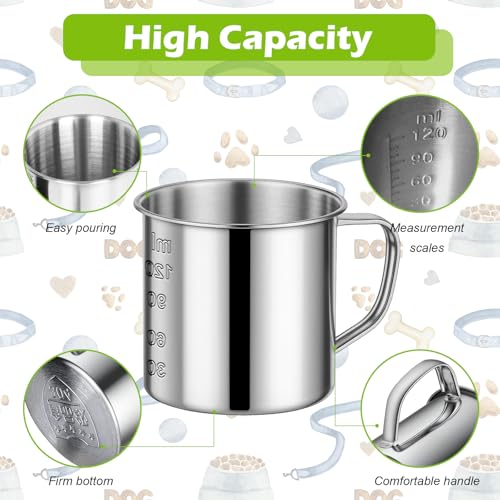 Ashmacdo Dog Food Scoop 1/2 Cup,304 Stainless Steel Measuring Cups with Handle Pet Food Scoop Cup Measuring Scoop for Dogs, Cats, Birds & Rabbits – Ideal for Dry Food & Treats (1/2 Cup) by Ashmacdo - Image 3