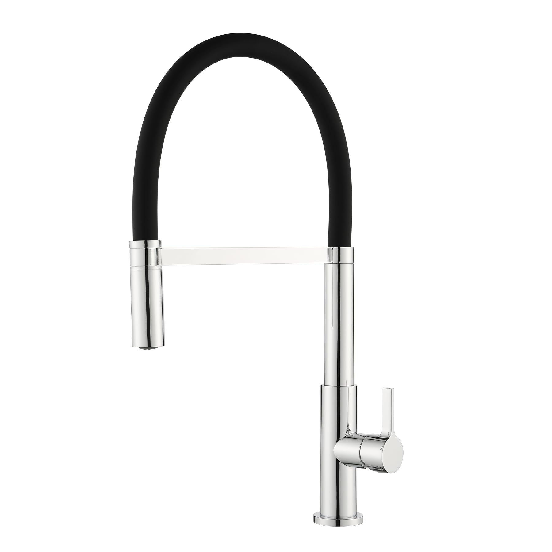 Techzm Kitchen Sink Mixer Tap Flexible Kitchen Tap with Pull Out Sprayer Chrome Kitchen Sink Tap Single Lever Taps Mixer with Silicone Hose