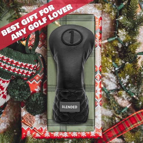 BAIRBRE Golf Club Head Covers, Driver Covers Fariway Wood Covers Hybrid Head Covers 3 Wood Headcover Leather Golf Headcover with Number Tag for Scotty Cameron Odyssey Taylormade (Black-Driver)