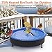 Yiabivo 2 in 1 Heated Bird Bath for Outdoors for Winter,75W Bird Bath Heater with Thermostatically Controlled，Heated Bird Bath for Deck Railing for All Seasons Outdoor Garden Yard Patio Lawn(Blue)