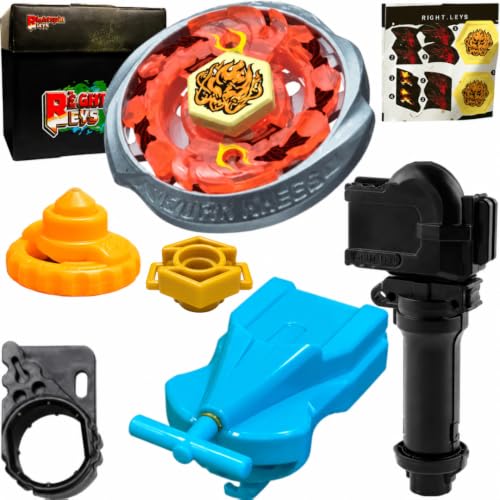 Image of BLADEKING BEYS BB59 Burn Fireblase 135MS + 1 Way String Launcher (Right Spin) + Grip +Toy Storage Box