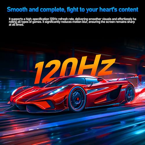 Gawfolk 49 inch Ultra-Wide Curved 1500R Gaming Computer Monitor, DQHD(5120×1440), 120Hz, 1MS, Adaptive Sync, 120% sRGB, Height Adjustable PC Screen, HDMI 2.1& DP, Compatible Wall Mount 75*75mm-Black - Image 3