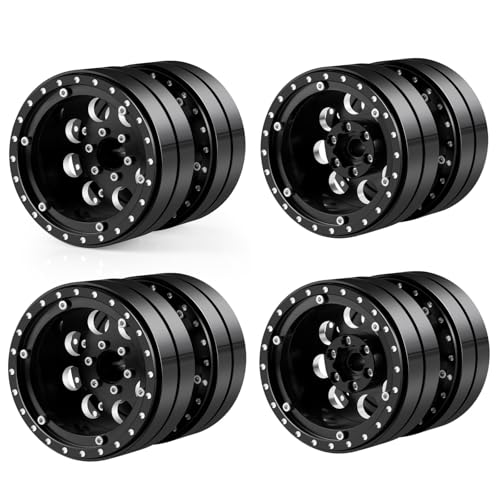 Jantes dually RC 5,6 cm aluminium beadlock pour crawler AXIAL Wraith et TRX6 1/10