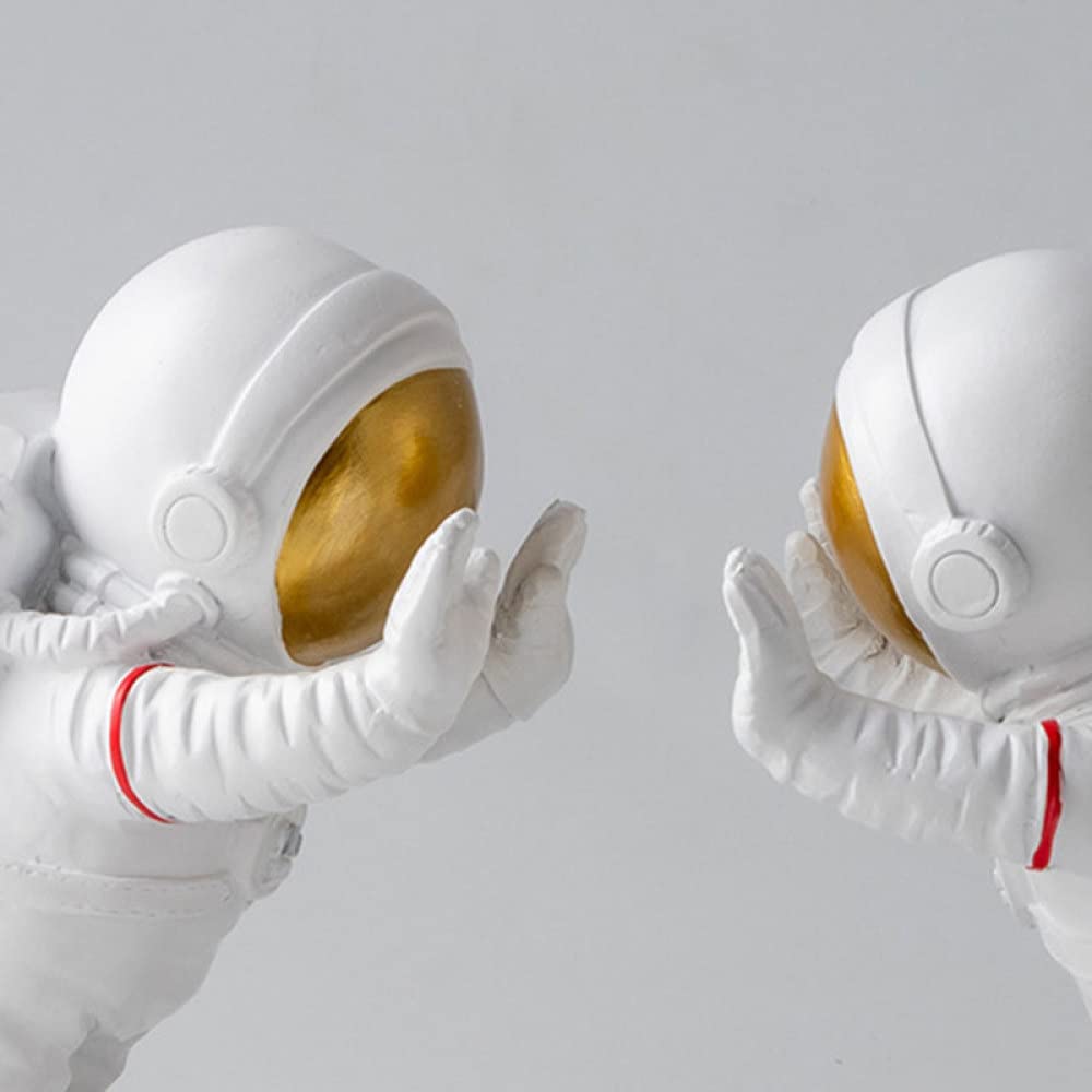 podpórka stojąca, Kreatywne podpórki do książek w kształcie astronautów na półki Dekoracyjne z żywicy trzymania Nowoczesne, wytrzymałe uchwyty książki(White)