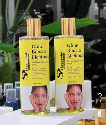 Image of Skeenpoint Glow Booster Lightening Oil, Enriched with Alpha Arbutin and Kojic Acid, For All Skin Types, Hydroquinone Free, 300ml