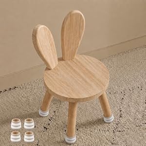 QHENS Kinderstoel van hout, geschikt voor kinderen van 1 tot 6 jaar, kinderkruk met antislip lijm en afneembare rugleuning, comfortabel, licht en stevig, 45 x 25 x 26 cm