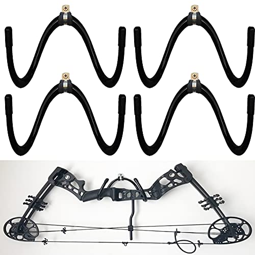 Pmsanzay Universal Bow Display Wall Hanger Wall Mount Storage Rack to Display Your Bow - No More Than 20 Lbs - Support All Bow - Hold 4 Bow - No Bow