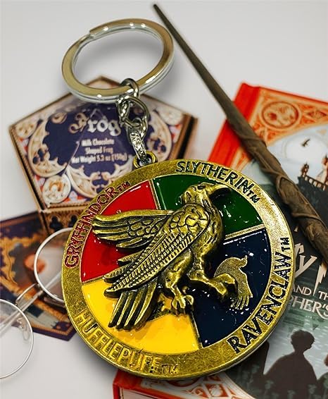 Image of Fashion fusion Harry Potter Rotating Metal Keychain for Car & Bike | Metallic Rotating Unique Keychain Keyring for Gifting