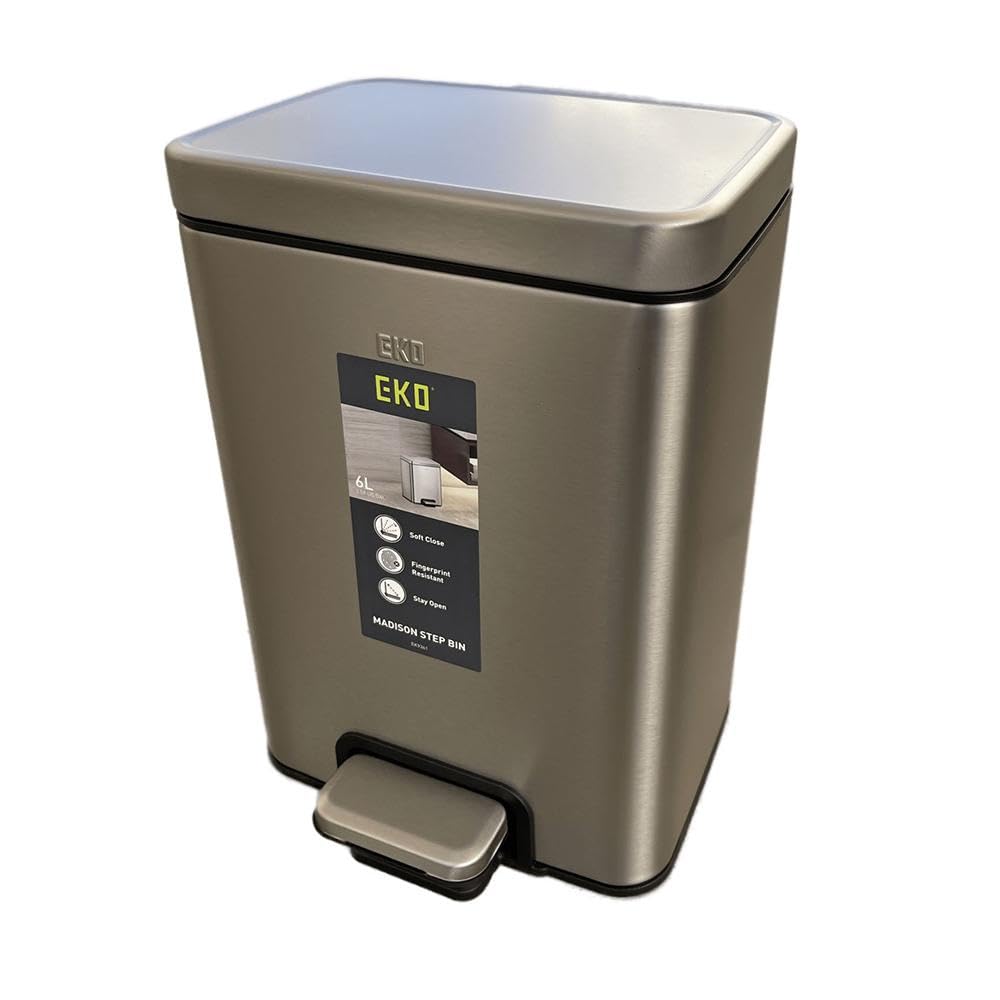 Stainless Steel Pedal Trash Bin 6L Silver