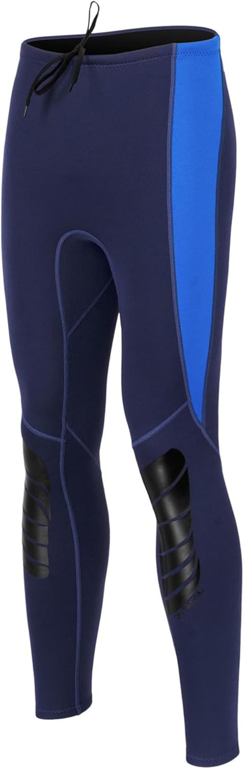 Choomomo Men 3mm Neoprene Color Block Wetsuit Pants Thermal Wetsuit Pants for Mens