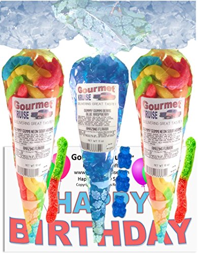 Happy Birthday Gomas Ácidas y Frambuesa Azul 31 OZ Pack 3