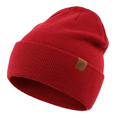 Image of Home Prefer Mens Winter Hats Acrylic Knit Cuff Beanie Cap Warm Womens Beanie Hat