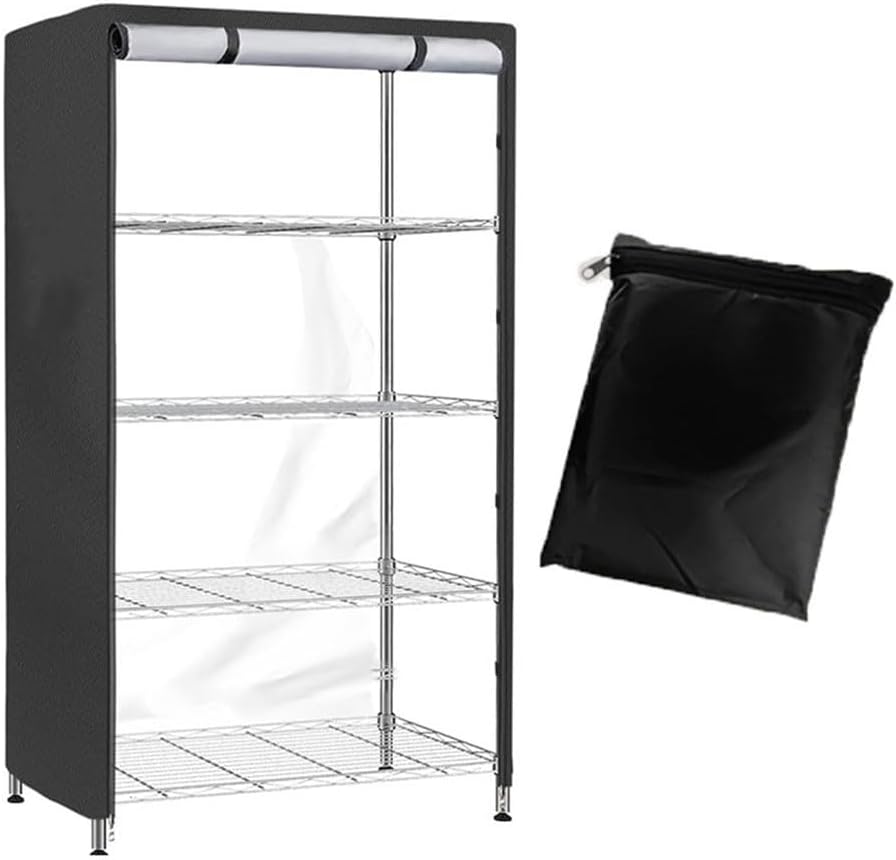 Outdoor Shelf Cover Waterproof, Clear Mesh Wire Shelving Dust Cover for 48x18x72 Storage Rack Protector, Garage Organizer Tent With Zippers, Heavy Duty METALs Rack Weather Shield
