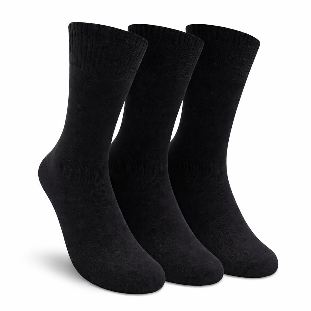 debra weitzner Black Woolen Socks for Men | Mid-Calf Length (Boot Socks) | multiple packs | Cushioned Warm Winter Socks | Non-Slip & Fade Resistant-picture-33