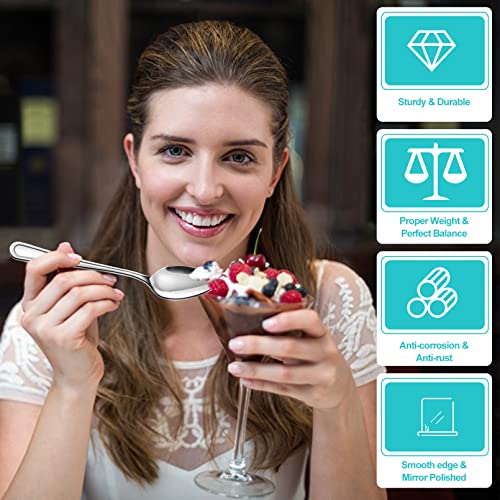 Xvvirnt 12 Pieces Teaspoons,Stainless Steel Small Spoons,6.29 Inches Spoons Silverware,18/0 Tea Spoons Dessert Spoons,Dinner Spoons For Home Kitchen Restaurant,Mirror Polished,Dishwasher Safe,Slilver #TOP3