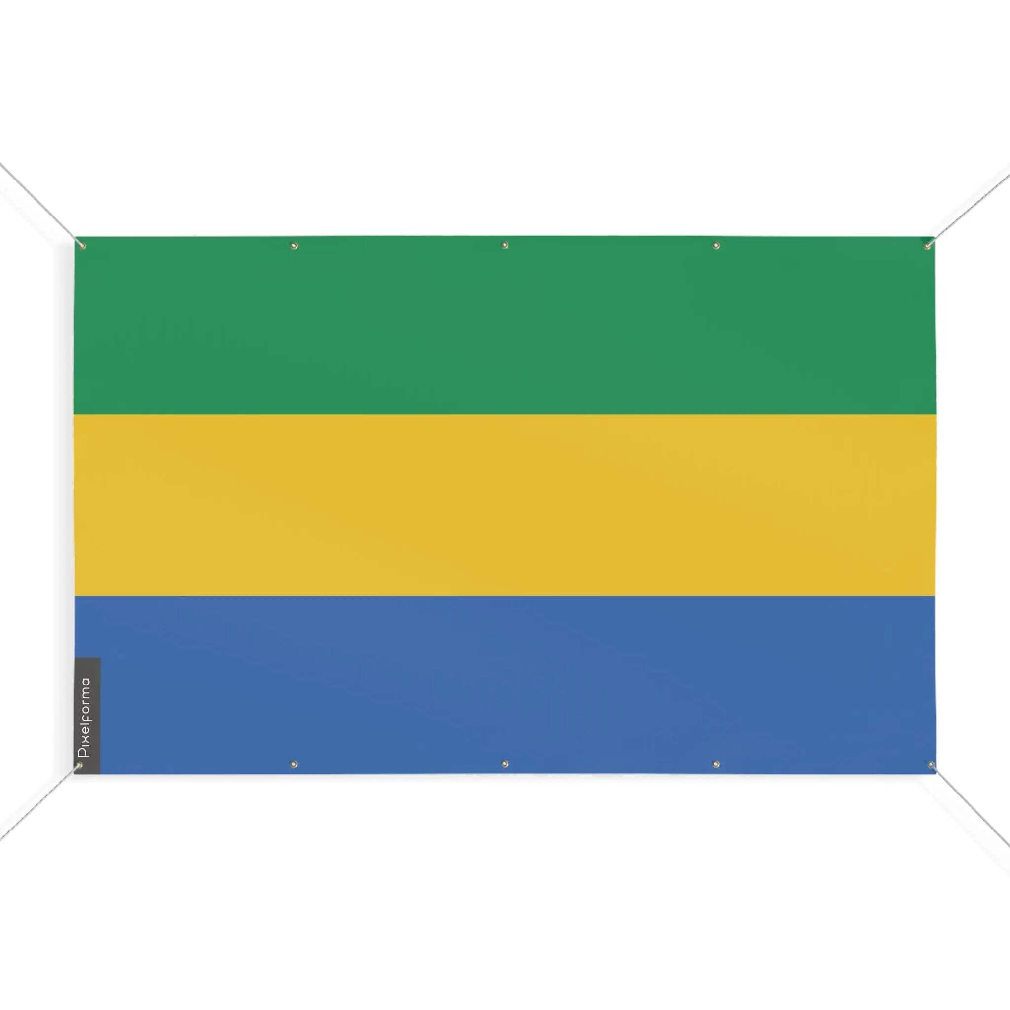 Drapeau Gabon pour mât extérieur grand format 130x195 cm à oeillets - 3