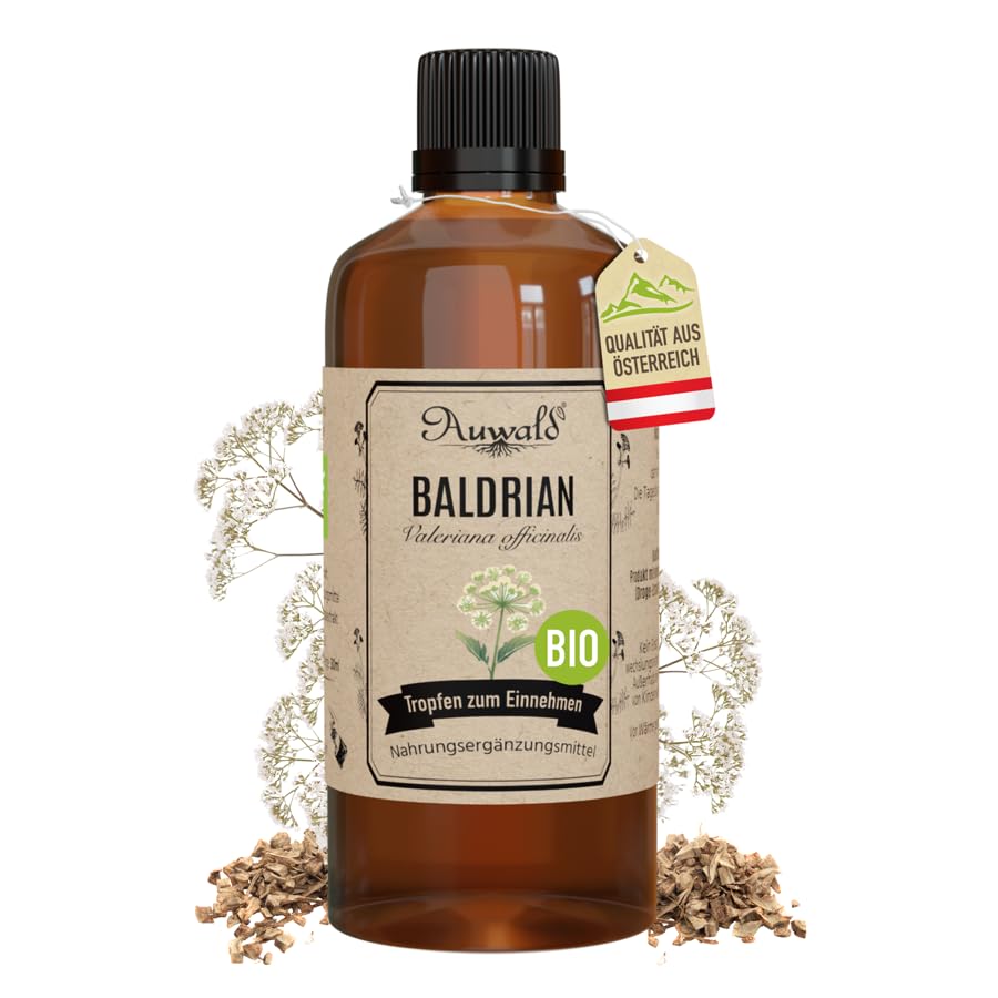 NEU! Auwald Baldrian Tropfen BIO – Hochwertiger Auszug, Extrakt, Essenz & Tinktur – 100% BIO Landwirtschaft, Frei von künstlichen Zusätzen und Farbstoffen, Hergestellt in Österreich – 100ml