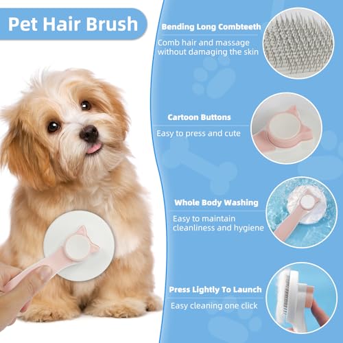 Image of Pet DeShedder & Cat /Dog Brush - 5-Piece Grooming Kit with Cat Nail Clipper & Bath Massage Brush