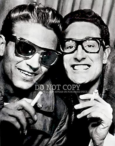 Photo de cabine Buddy Holly et Waylon Jennings 1959 poster noir et blanc 28x35 cm