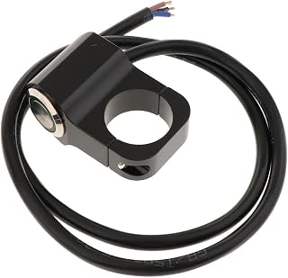 Ronyme 12V 16A 1 Pulgada 25 Mm Interruptor de Motocicleta Botón de con Indicador LED de Color - Cuerpo Negro, Verde