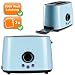 Produktbild Edelstahl Retro-Toaster für zwei Toast-Scheiben, 1000Watt, Cool-Touch Gehäuse, pastell-blau
