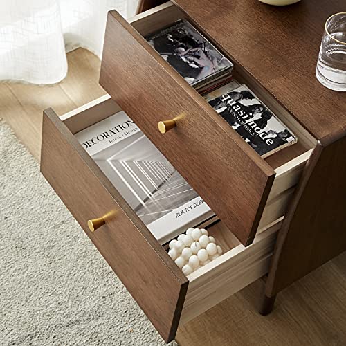 Espsent Modern 2-Drawer Nightstand Bedside Table Solid Wood Sofa Side End Table Bedroom Night Stand With Legs #TOP6