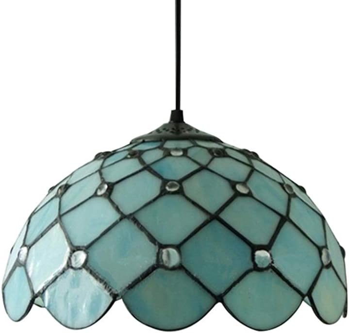 Exсluѕіvе Dіѕсоunt 90% Prісе LITFAD Downward Dome Shade 12 Hanging Pendant Lighting in Tiffany Blue Stained Glass LED Chandelier Ceiling Hanging Light with Adjustable Hanging Cord Ceiling Lamp for Dining Room Bedroom Restaurant 50% оƒƒ Dіѕсоunt LITFAD Downward Dome Shade 12 Hanging Pendant Lighting in Tiffany Blue Stained Glass LED Chandelier Ceiling Hanging Light with Adjustable Hanging Cord Ceiling Lamp for Dining Room Bedroom Restaurant