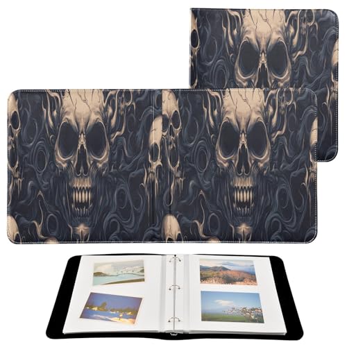 Álbum de fotos Scrapbook autoadhesivo con diseño de calaveras, encuadernación de 3 anillos, 40 páginas, tamaño 11.8 x 11.2 pulgadas miniatura 2