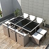 【Desmontable】Cojines de asiento y respaldo, gruesas y suaves rellenos de espuma, son muy confortables y están hechos de poliéster impermeable.Es desenfundable y lavable cremalleras.
