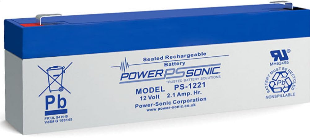 Powerson Batterie au plomb non tissée 12 V 2,1 Ah AGM PS-1221 sans entretien et anti-fuite 178 x 35 x 60 mm