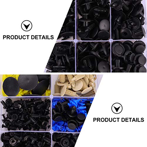 Garneck 650 peças de clipes de retentor de carro, kit de fixadores de plástico, rebites, suprimento