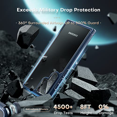 Image of TOCOL for Samsung Galaxy S22 Ultra Case, Translucent Matte Hard Back [Military Grade Shockproof] [Anti-Scratch & Anti-Fingerprint] Slim Fit Protective Cover for Galaxy S22 Ultra Case 6.8'', Navy Blue