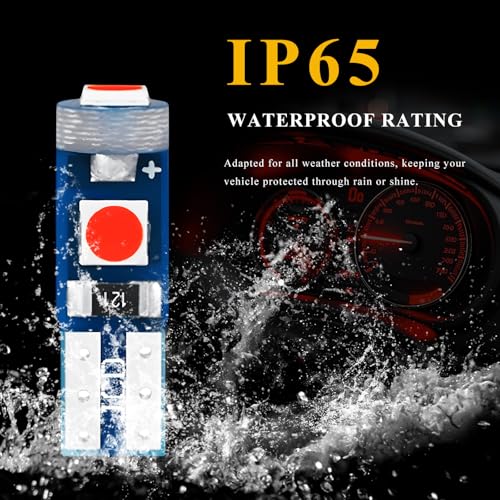 12 lámparas LED T5 para tablero automotor, rojo miniatura 5
