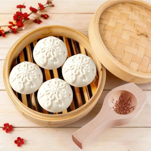 Image of Wooden Bao Bun Maker | Handcrafted, Food-Grade Hardwood, Multi-Purpose, Ergonomic Handle, Non-Stick Surface