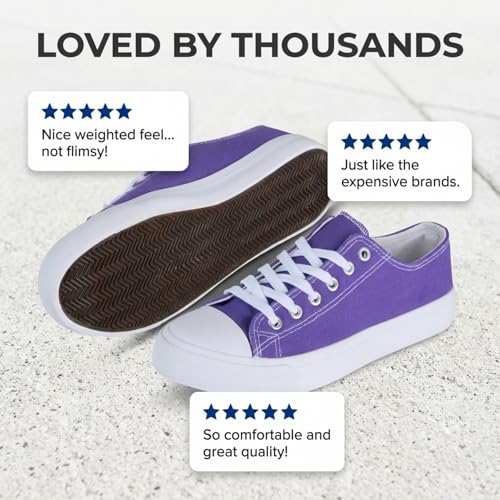 Image of Canvas Shoes for Women, Women's Fashion Sneakers | Casual Low Top, Lace Up, Rubber Sole, Canvas Upper, Cushioned Insole