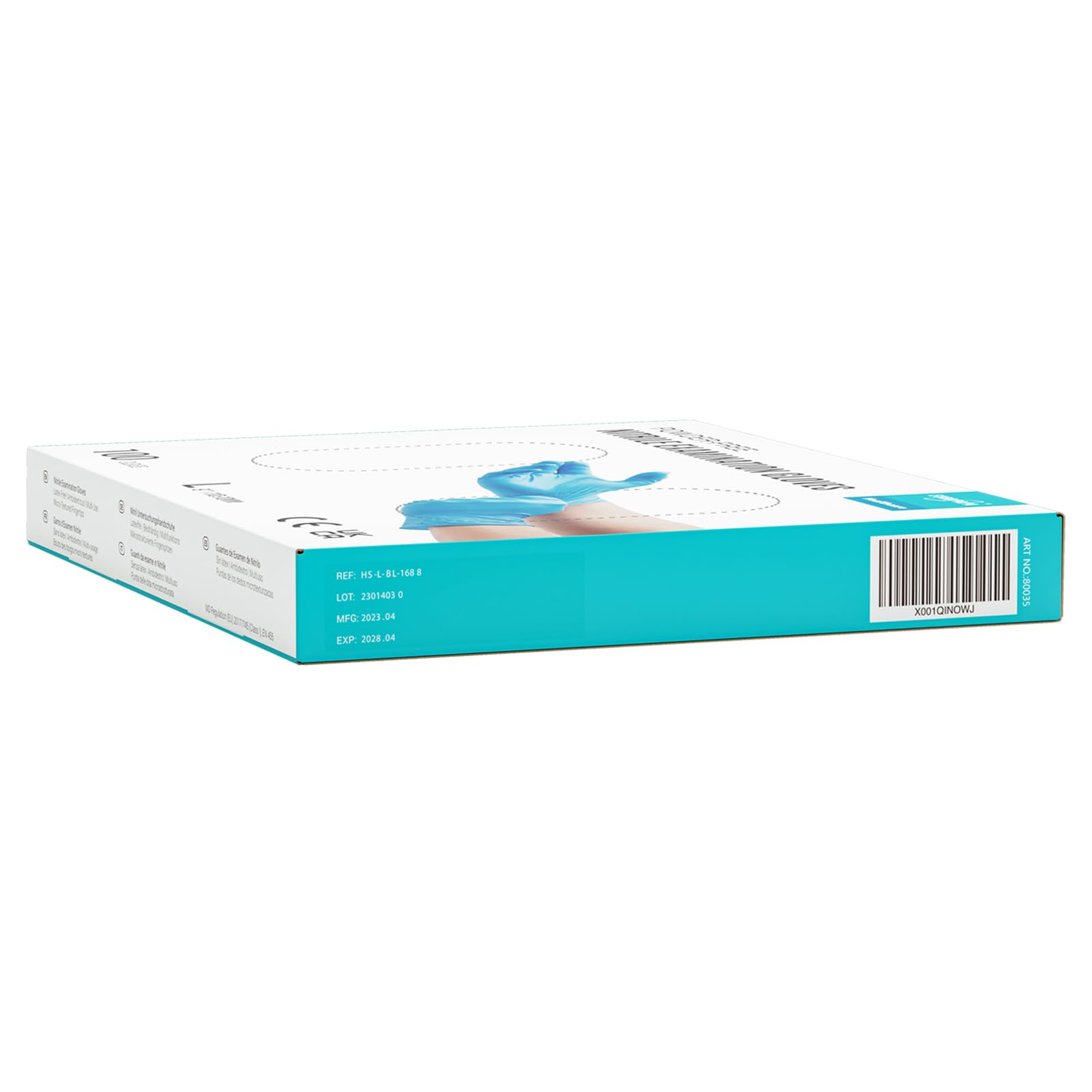 Gants Nitrile Jetables EUROPAPA - Lot De 100 - Sans Poudre, Sans Latex - Taille XL Bleu - Usage Médical Et Ménager