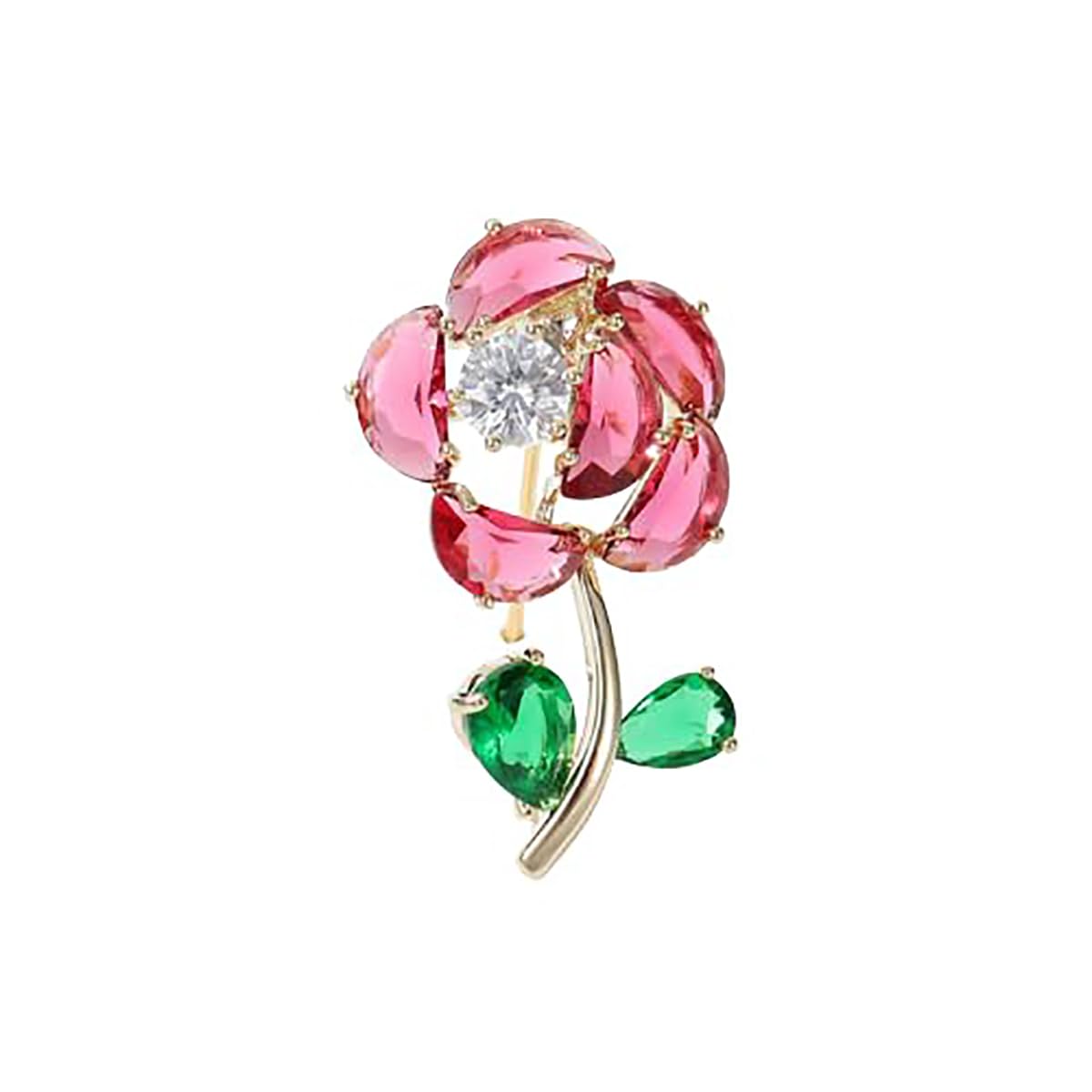 14K Gold Rose Flower Brooch - Elegant Floral Design Scarf Buckle, Graceful Pin for Special Occasions, Ideal Gift for Her, Craft Enthusiast Jewelry