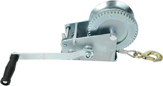 3500LB Boat Trailer Strap Winch, Operated Two Way Ratchet Manual Winches for Towing Pulley Boat Trailer Truck RV Jet Ski Marine Winch