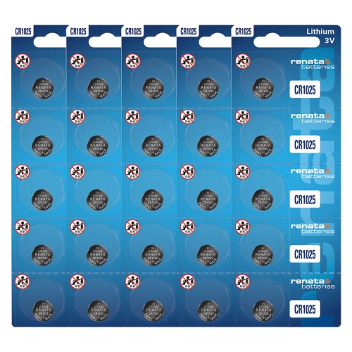 Piles bouton Renata CR1025 au lithium 3 V plaquettes de 25 unités