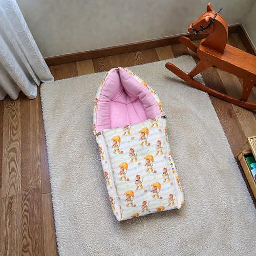 Image of NEW COMERS 3 in 1 Carry Nest Portable Cushion Bed with Waffle Texture Soft 100% Pure Muslin Padding Lightweight Travel Friendly Multi-Use Carry Wrap with Secure Support Design | Unisex Carry Bag Nest