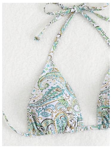 Verdusa Women's 2 Piece Paisley String Halter Bikini Set Self Tie High Cut Swimsuit3
