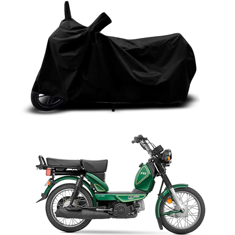 Image of 100% Scratchproof /UV-Rays /Heat Protection /Birds Dropping /Water Resistant /Dust Proof /Waterproof /Bike Scooty Two Wheeler Body Cover Compatible for XL100 Heavy Duty BS6 All Varients[Black]