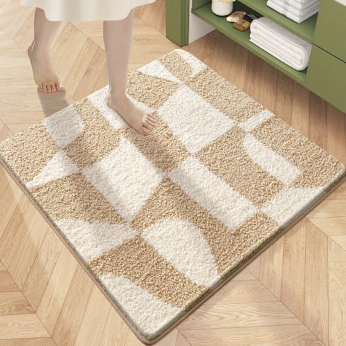 Sivro バスマット 吸水 洗える 速乾 足拭きマット バスラグ お風呂マット 正方形 滑り止め付き付き 抗菌 防臭 柔らか もこもこ かわいい 玄関 室内 洗面所 キッチン お手入れやすい 収納便利 ノ-柄08 80*80CM (80*80cm,07)