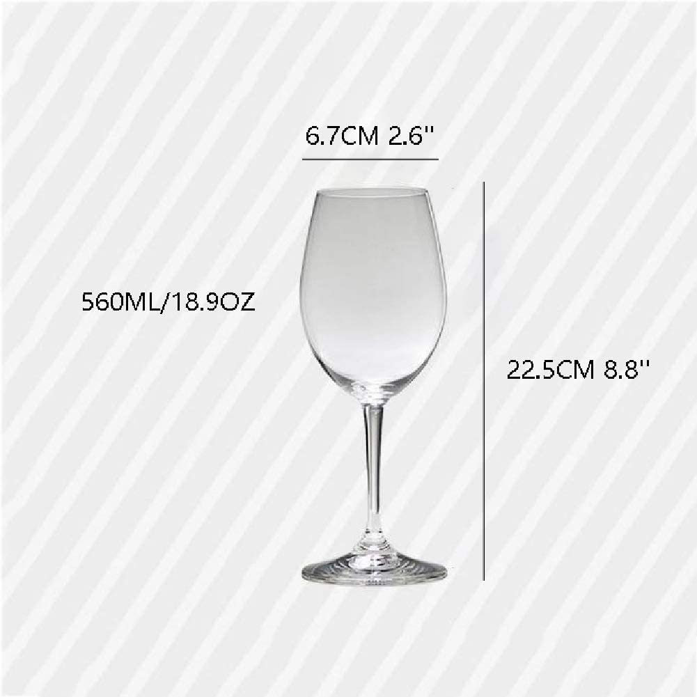 Lot de 4 Verres à vin Rouge et Blanc 650 ml/18,9 oz Verres à vin en Cristal de Style Italien soufflé à la Main pour Anniversaire de Mariage