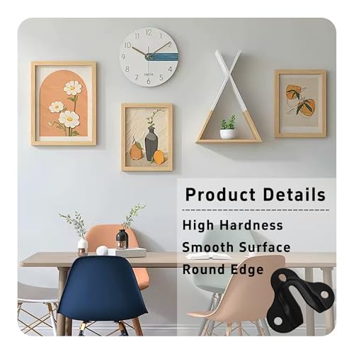 Image of 30Pcs Matte Black Keyhole Hangers, Single Keyhole Wall Mount Hanging Plates for Mirrors, Picture Frames, Coat Racks, Wooden Boards