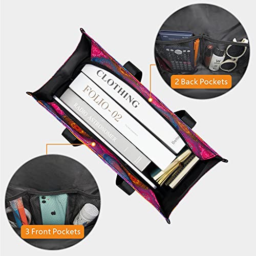 Image of TOPDesign Utility Water Resistant Tote Bag with 13 Pockets, Top Zipper Closure & Thick Bottom Support, for Working Women