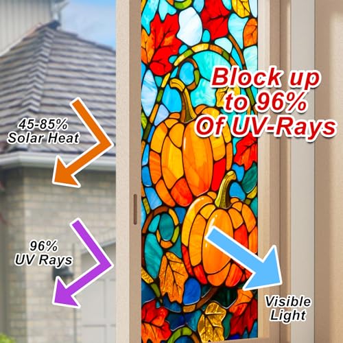 Película decorativa para ventana efecto vitral 17.7x39.3 pulgadas miniatura 4