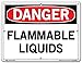 Vestil SI-D-19-B-AL-063 FLAMMABLE LIQUIDS Danger Sign, Aluminum, 0.063" Overall Size, 12.5" W x 9.5" H